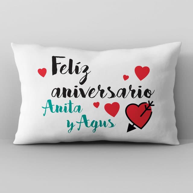 Almohadón personalizado 50x30 Feliz aniversario