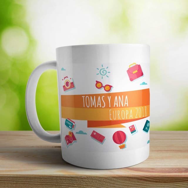 Taza cerámica personalizada Viajeros