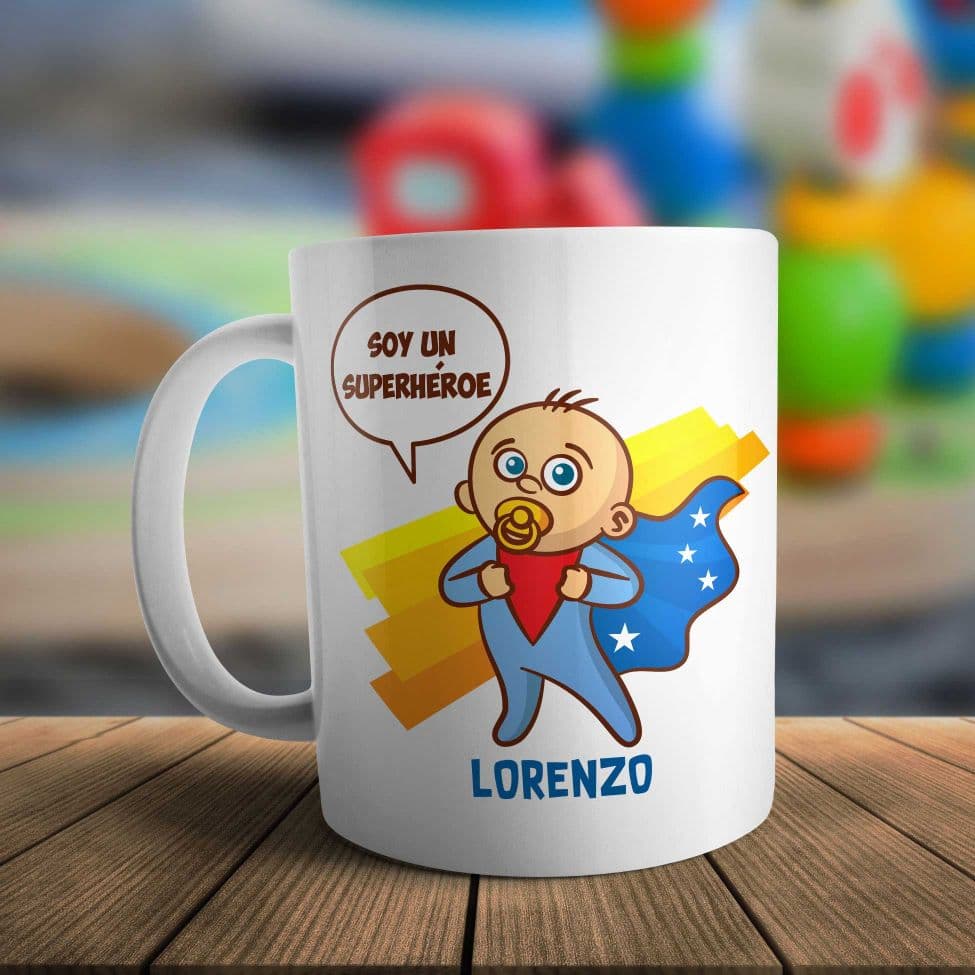Taza plástico personalizada Niño super heroe - 0