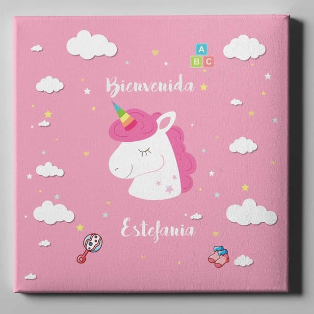 Lienzo personalizado 50x50 Bienvenida nena