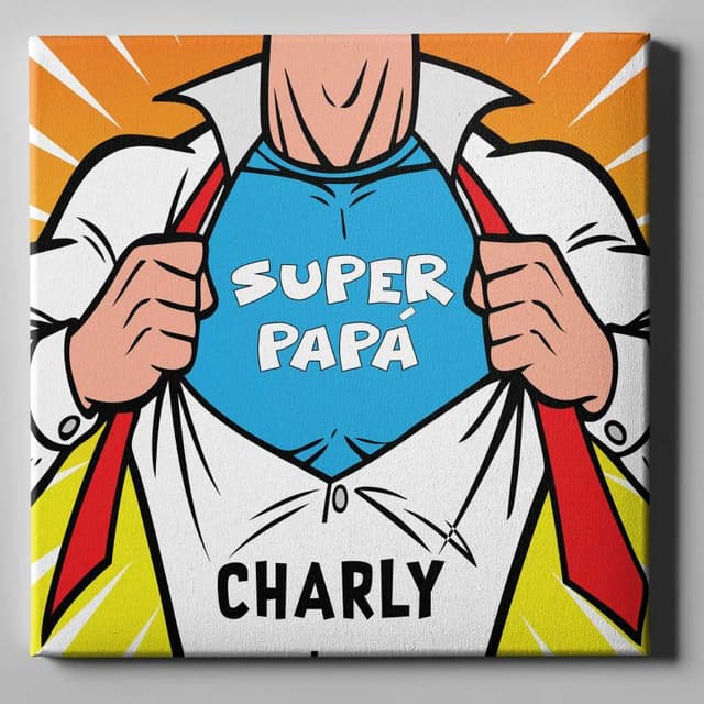 Lienzo personalizado 50x50 Super papá