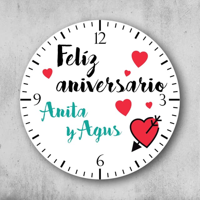 Reloj circular personalizado Feliz aniversario