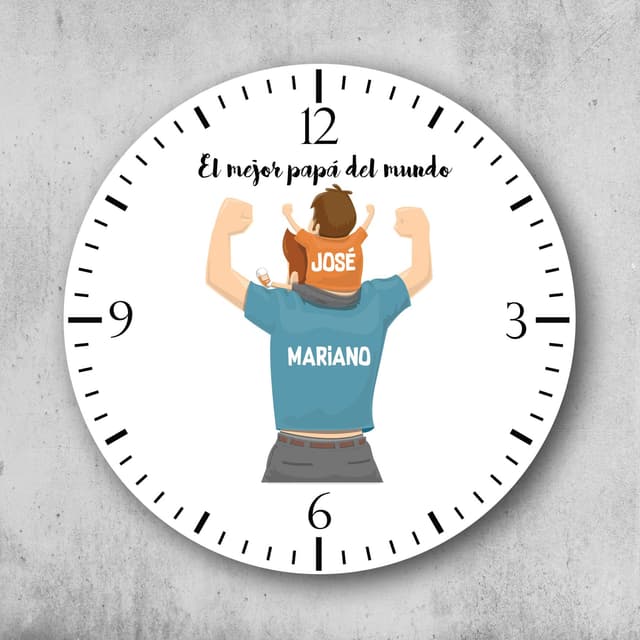 Reloj circular personalizado El mejor papá con nene