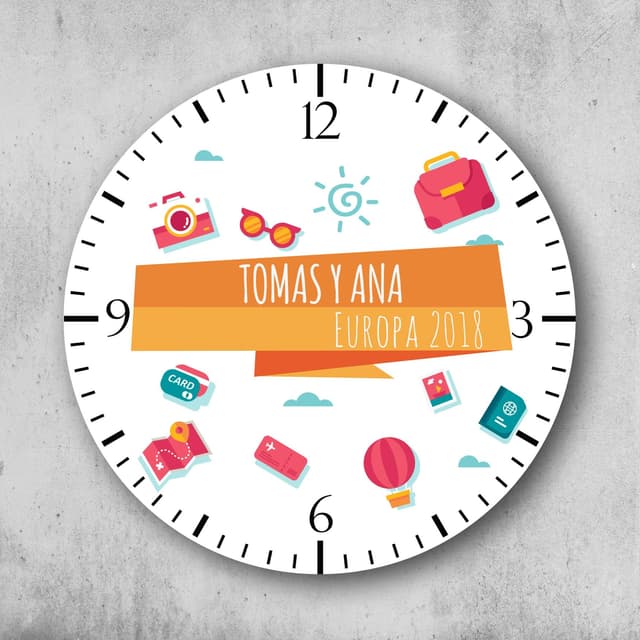 Reloj circular personalizado Viajeros