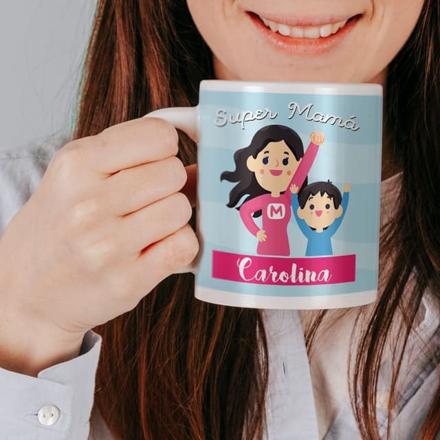 Taza cerámica personalizada Super Mamá