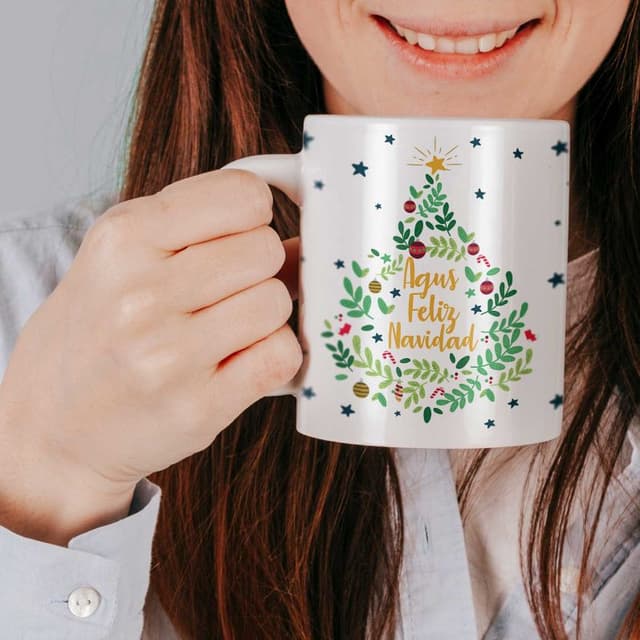 Taza cerámica personalizada Árbol Navidad