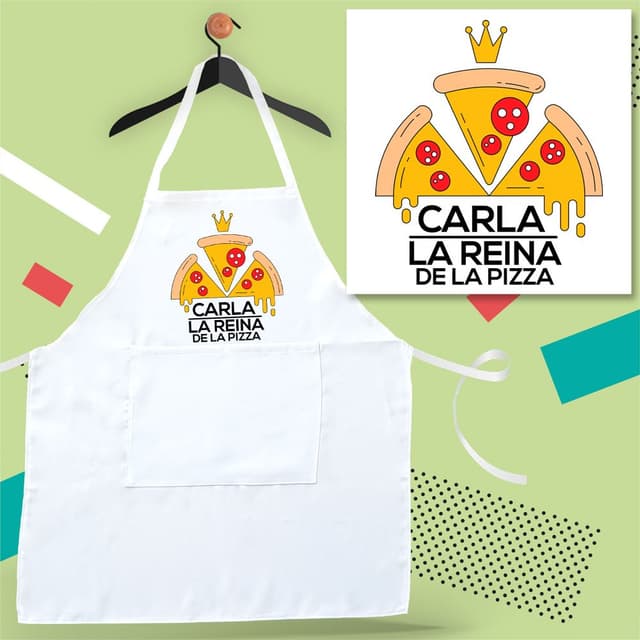 Delantal de cocina Rey/Reina de la pizza