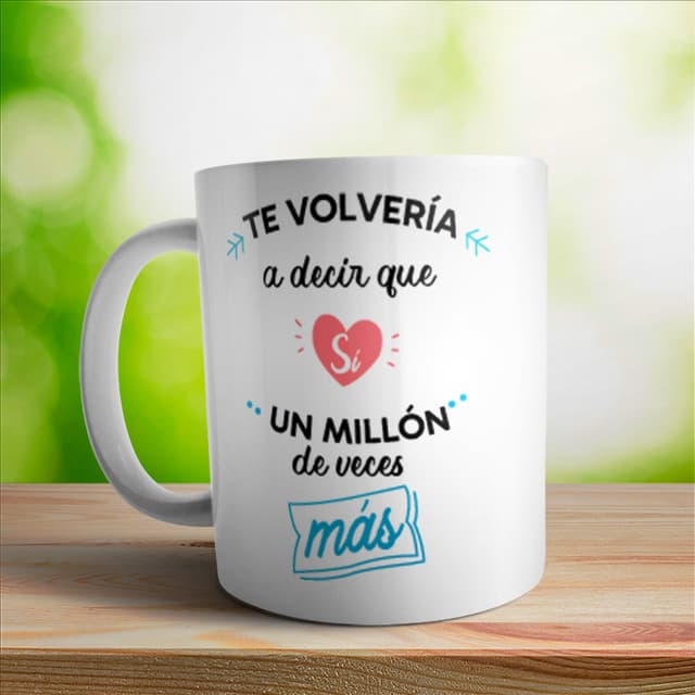 Taza Un millón de veces SI para San Valentin