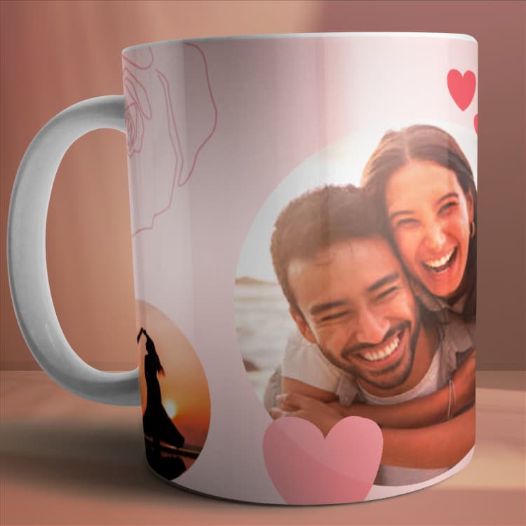 Taza San valentín con 3 fotos personalizadas - 0