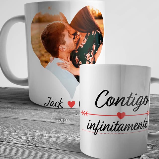 Taza regalo original para parejas de enamorados,contigo el amor es