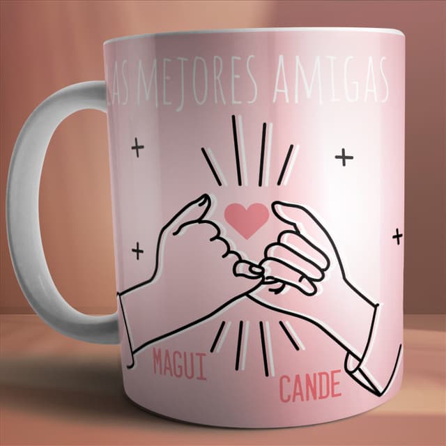 Taza mejores amigas con promesa