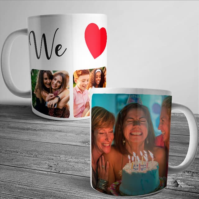 Taza We love con 3 fotos