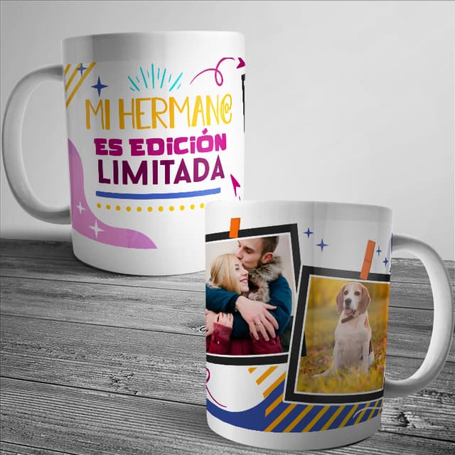 Taza para hermanos con fotos personalizadas