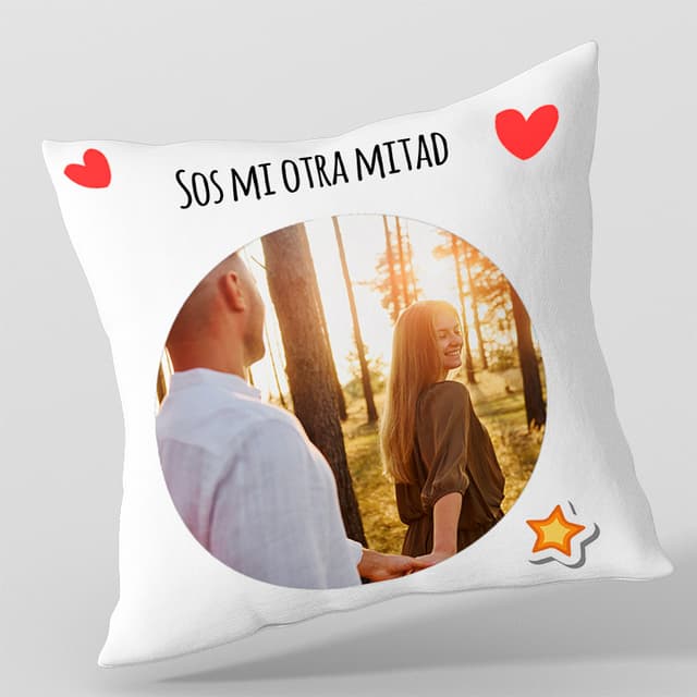 Almohadon con frase y foto personalizada
