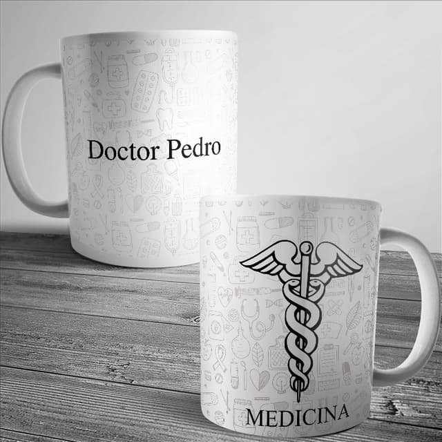 Taza con logo de medicina personalizada