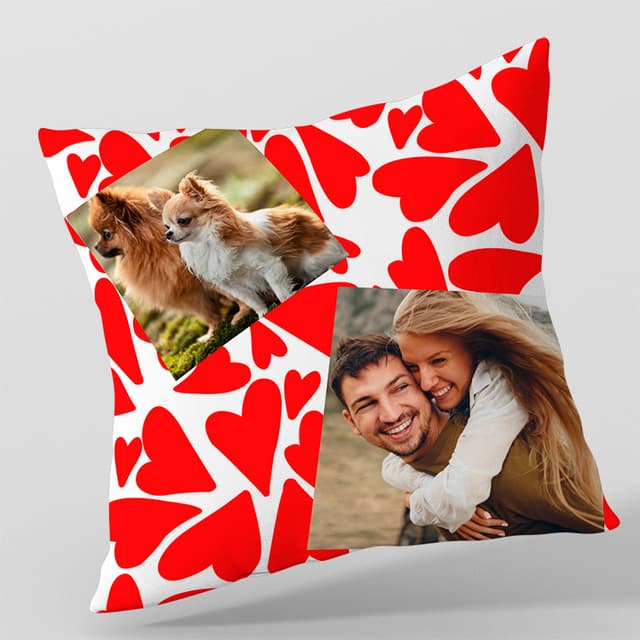 Almohadon personalizado con corazones