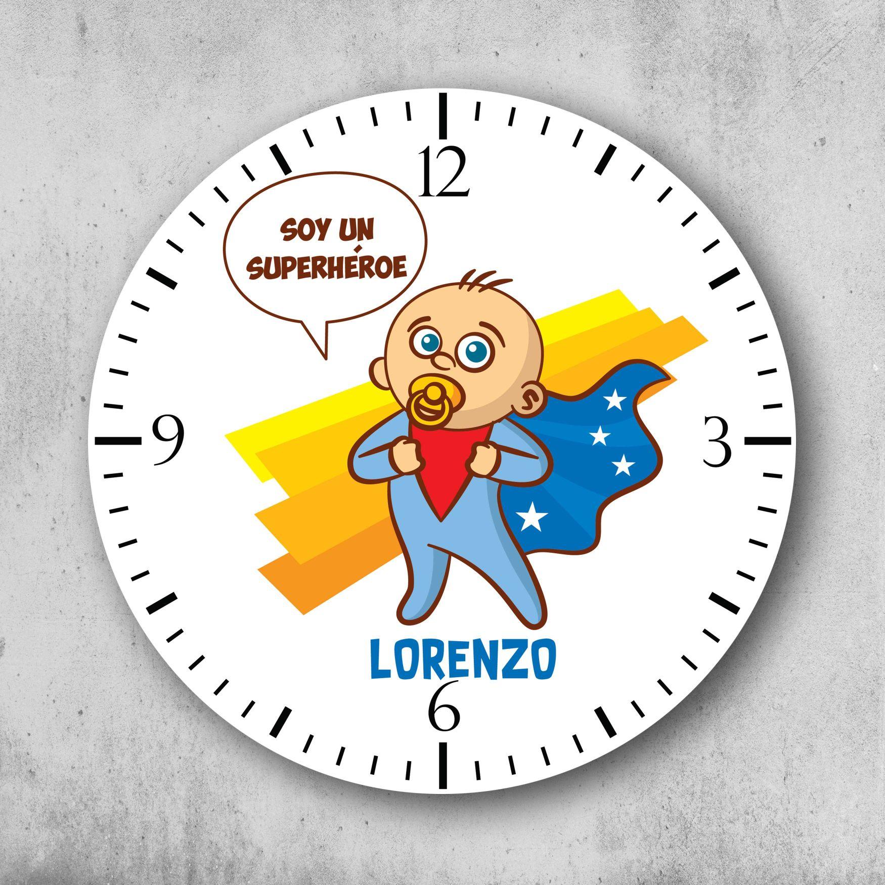Reloj circular personalizado Niño Super Heroe