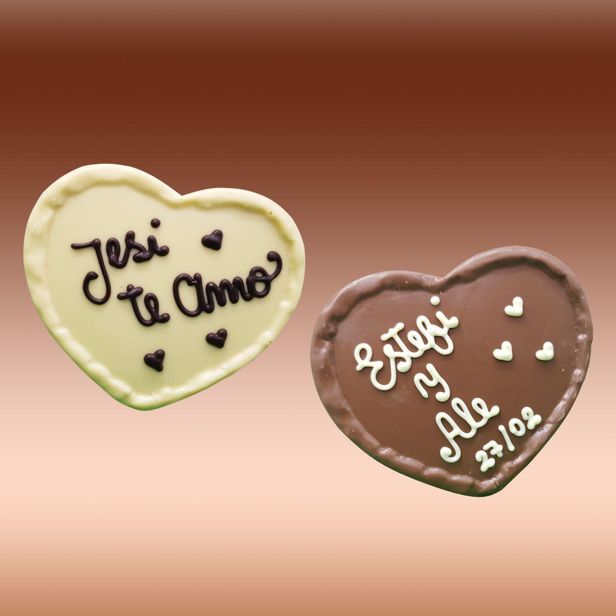 Corazón chocolate personalizado con frase - 0
