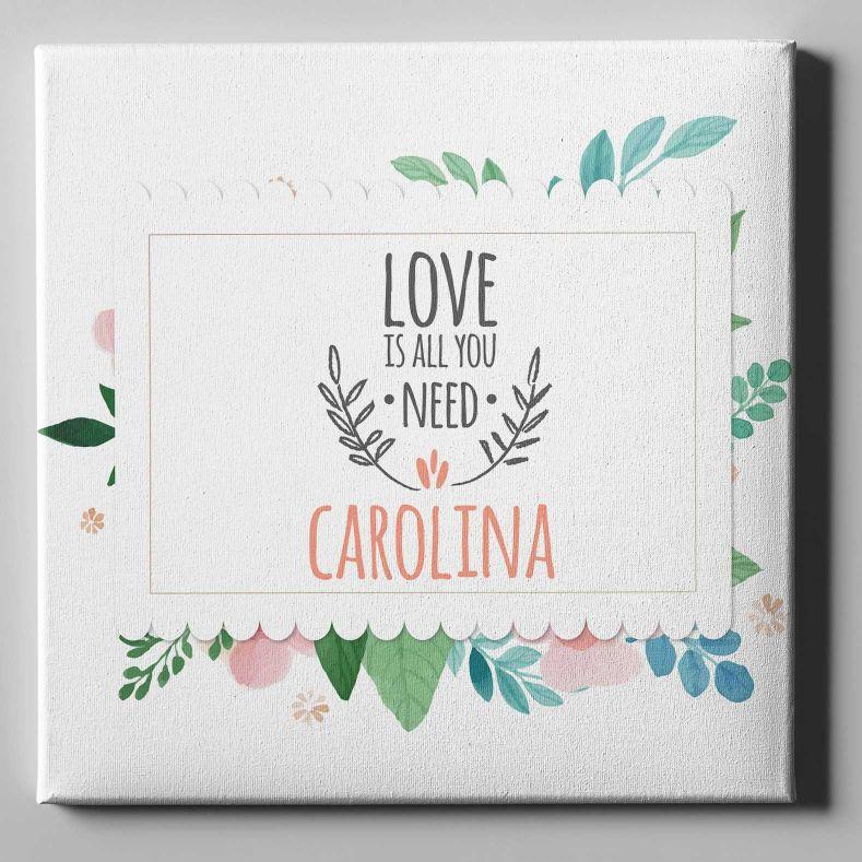 Lienzo personalizado 50x50 Love is all you need - 0