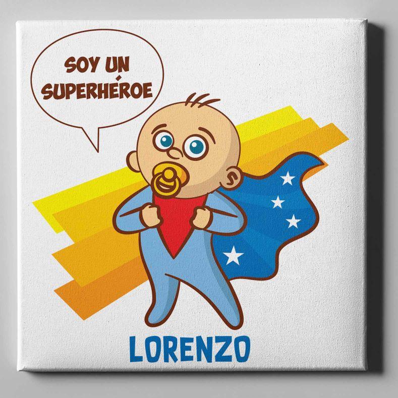 Lienzo personalizado 50x50 Niño Super Heroe - 0