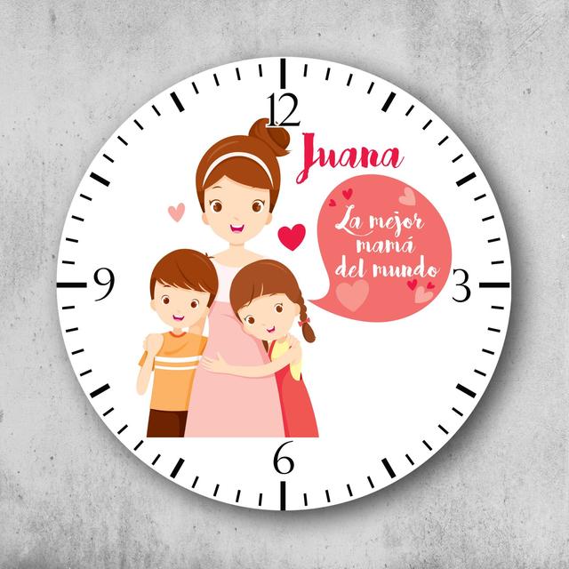 Reloj circular personalizado La mejor mamá del mundo